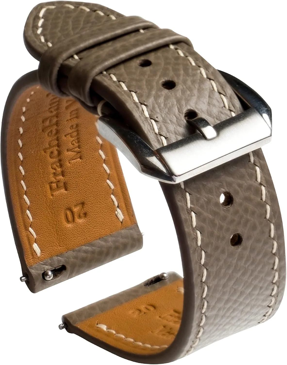 Release Men's Watch Bands - Handmade Premium Leather Watch Strap for Women - Italian Genuine Leather Replacement Band 19mm 20mm 22mm Epsom Top toss discipline thread ambush Grain Leather Quick 