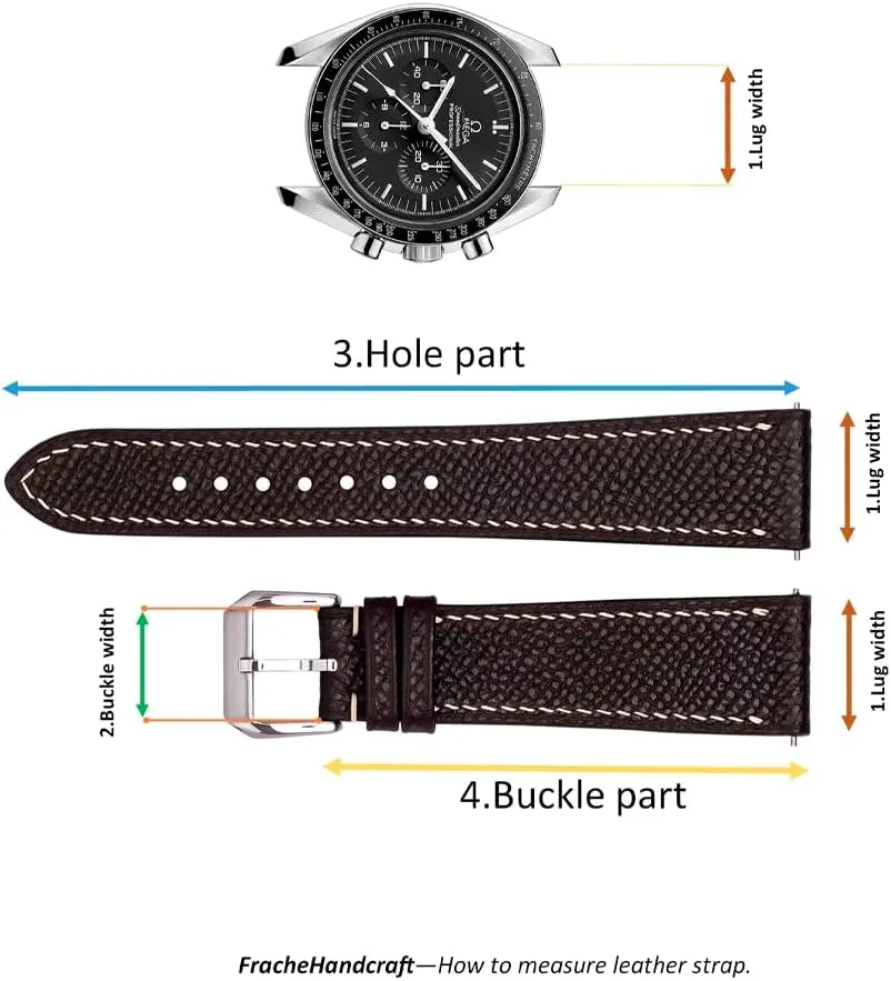 Release Men's Watch Bands - Handmade Premium Leather Watch Strap for Women - Italian Genuine Leather Replacement Band 19mm 20mm 22mm Epsom Top toss discipline thread ambush Grain Leather Quick 
