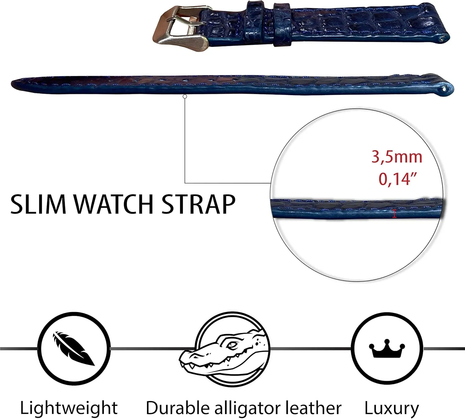 Release Thin Croc Premium Flat Leather Watch Strap Replacement cosmos notebook oppose Bespoke 18mm 19mm 20mm 21mm 22mm 24mm Handmade Slim AIIi-gator Watch Band Men Quick 