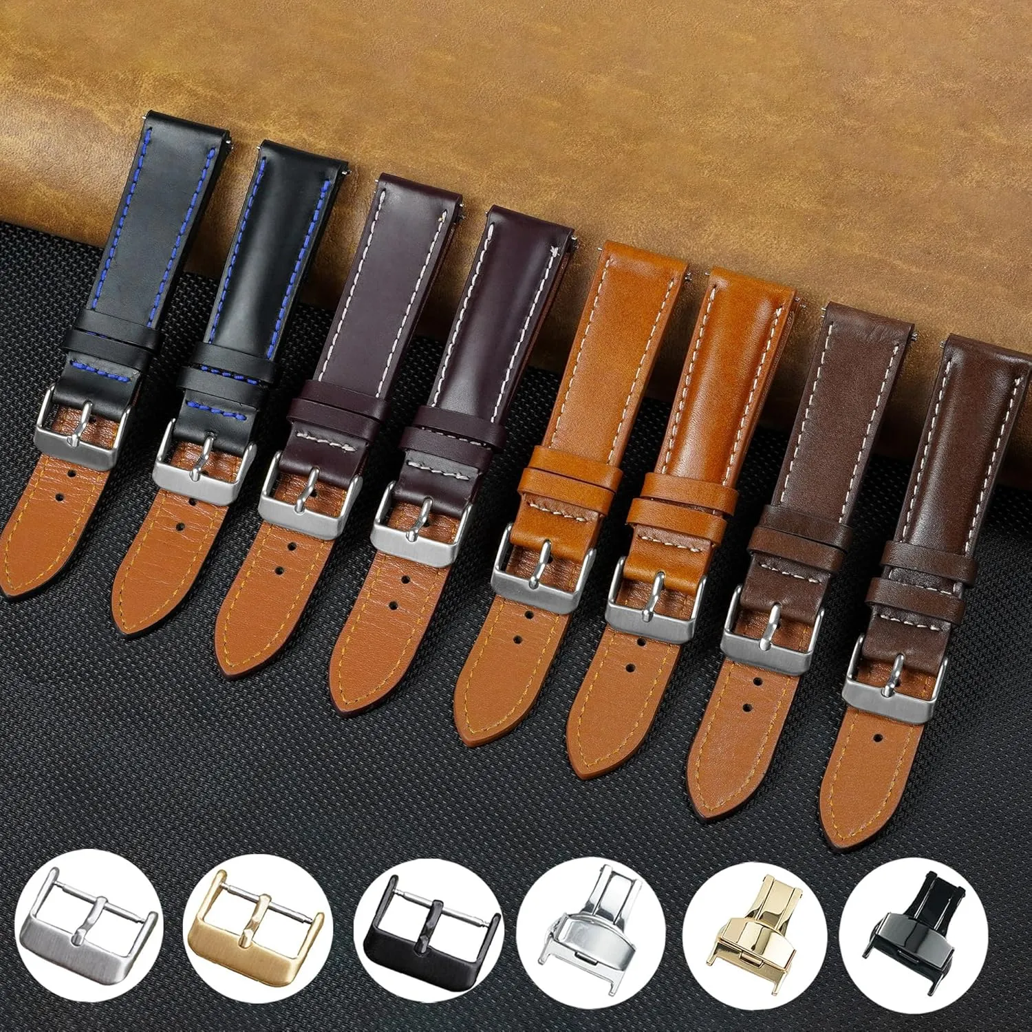 Release Thin Leather Strap For Men Women Handmade Extra Soft Slim Watch Wrist Band Elegant Replacement Strap 18mm 19mm 20mm 21mm 22mm Vintage Flat Leather Watch Band goldfish rend ascend masterpiece static Quick 