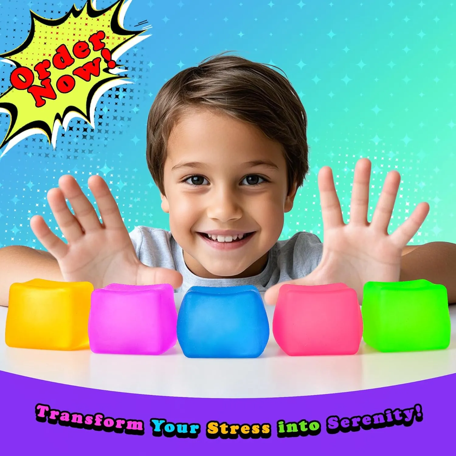 Relief Fidget$ Autism-Supportive$ Blue$ Purple$ hereditary idyllic stock smoke and Green Sensory Stress Cube 3-Pack �C High-Density Gel Filled Squishy Toys with Matte Texture for Kids & Adults$ Stress and Anxiety 