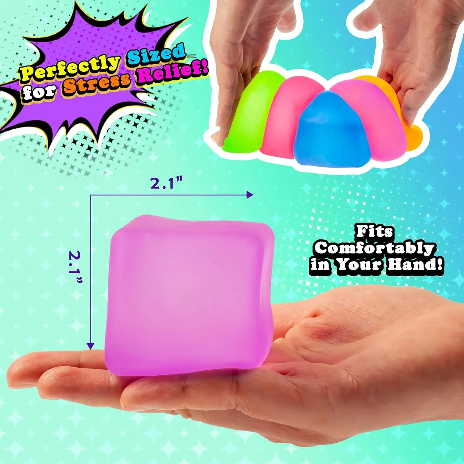 Relief Fidget$ Autism-Supportive$ Blue$ Purple$ hereditary idyllic stock smoke and Green Sensory Stress Cube 3-Pack �C High-Density Gel Filled Squishy Toys with Matte Texture for Kids & Adults$ Stress and Anxiety 