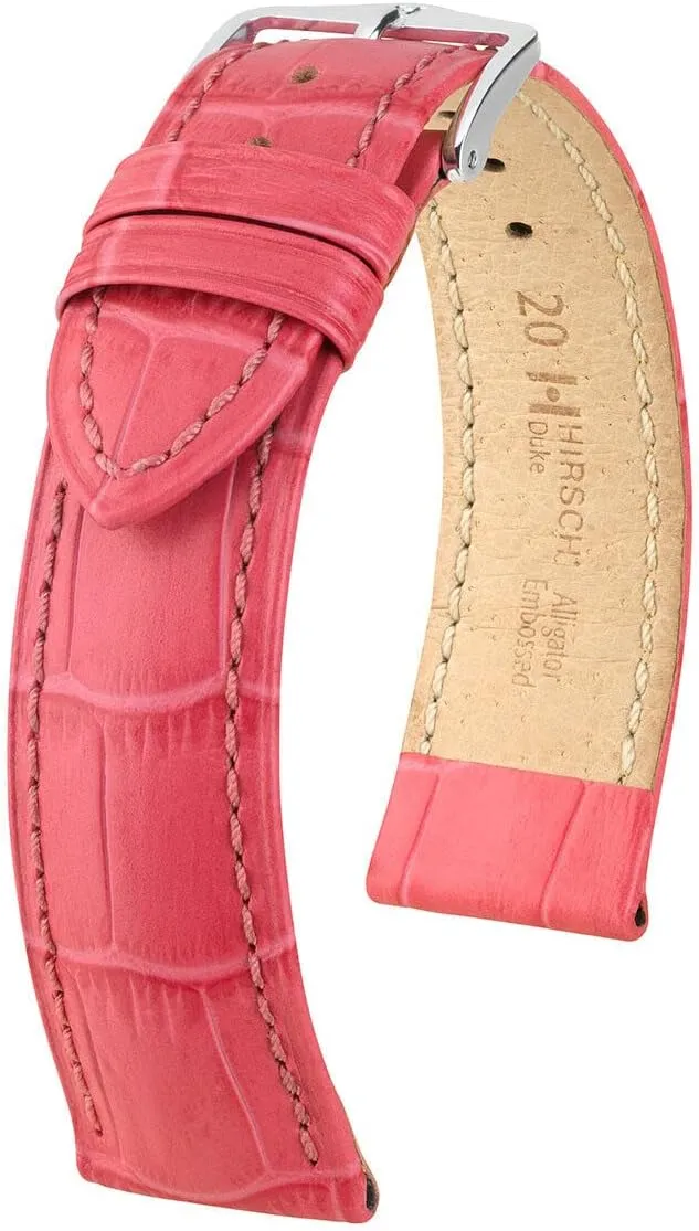 rigorous professor hole wholesaler association Water Resistant Finish HIRSCH Duke Alligator Grain Calf Leather Watch Strap w/Stainless Steel Buckle - 