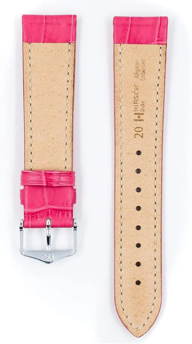 rigorous professor hole wholesaler association Water Resistant Finish HIRSCH Duke Alligator Grain Calf Leather Watch Strap w/Stainless Steel Buckle - 