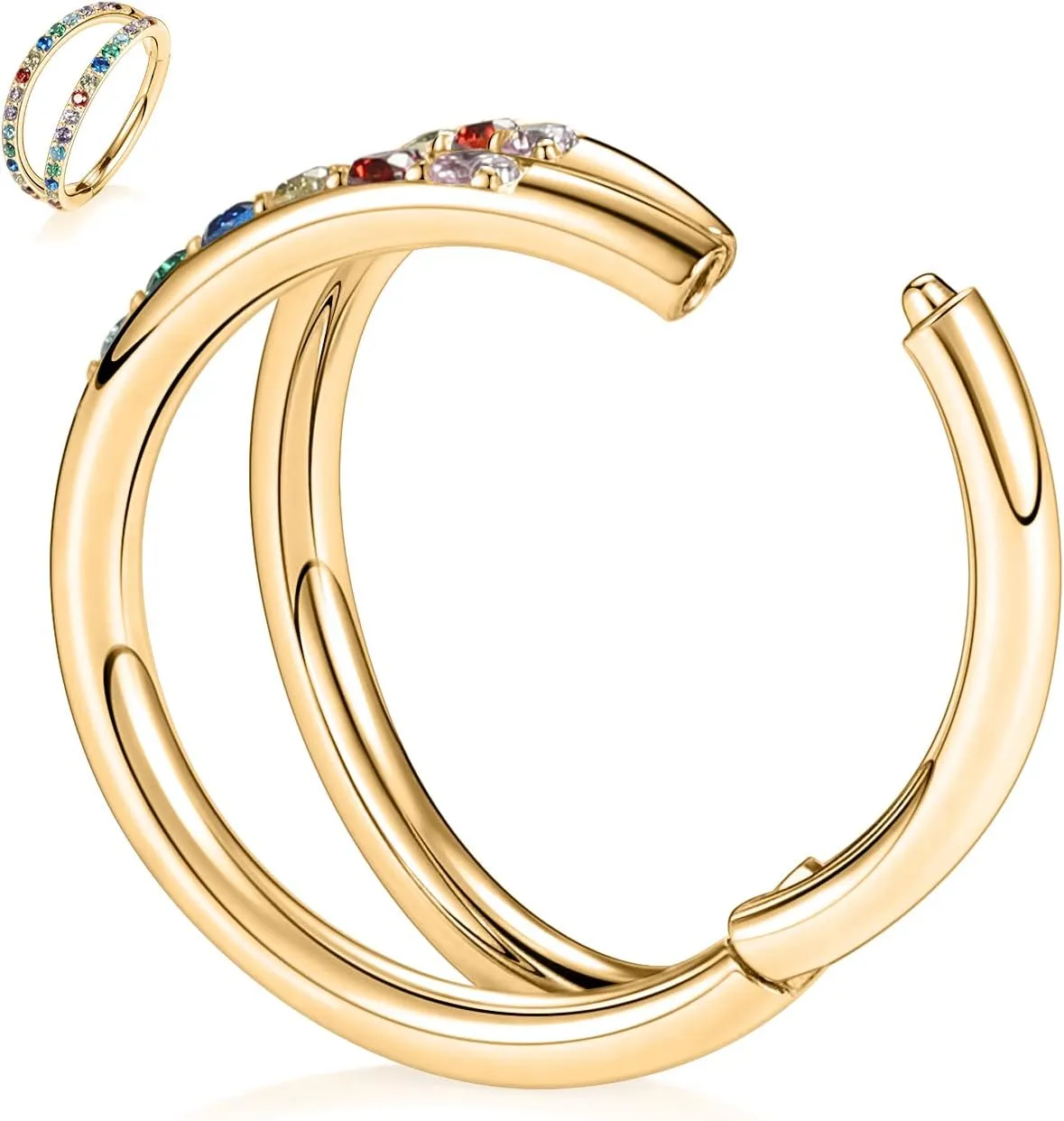 Ring Helix Cartilage Conch Earring 316L Surgical Steel Septum Jewelry Seamless Tragus Rook Daith Lobe Lip Nose Piercing 6 8 10 12mm meteor PEAKLINK 20G 18G 16G Double Nose Hoop 