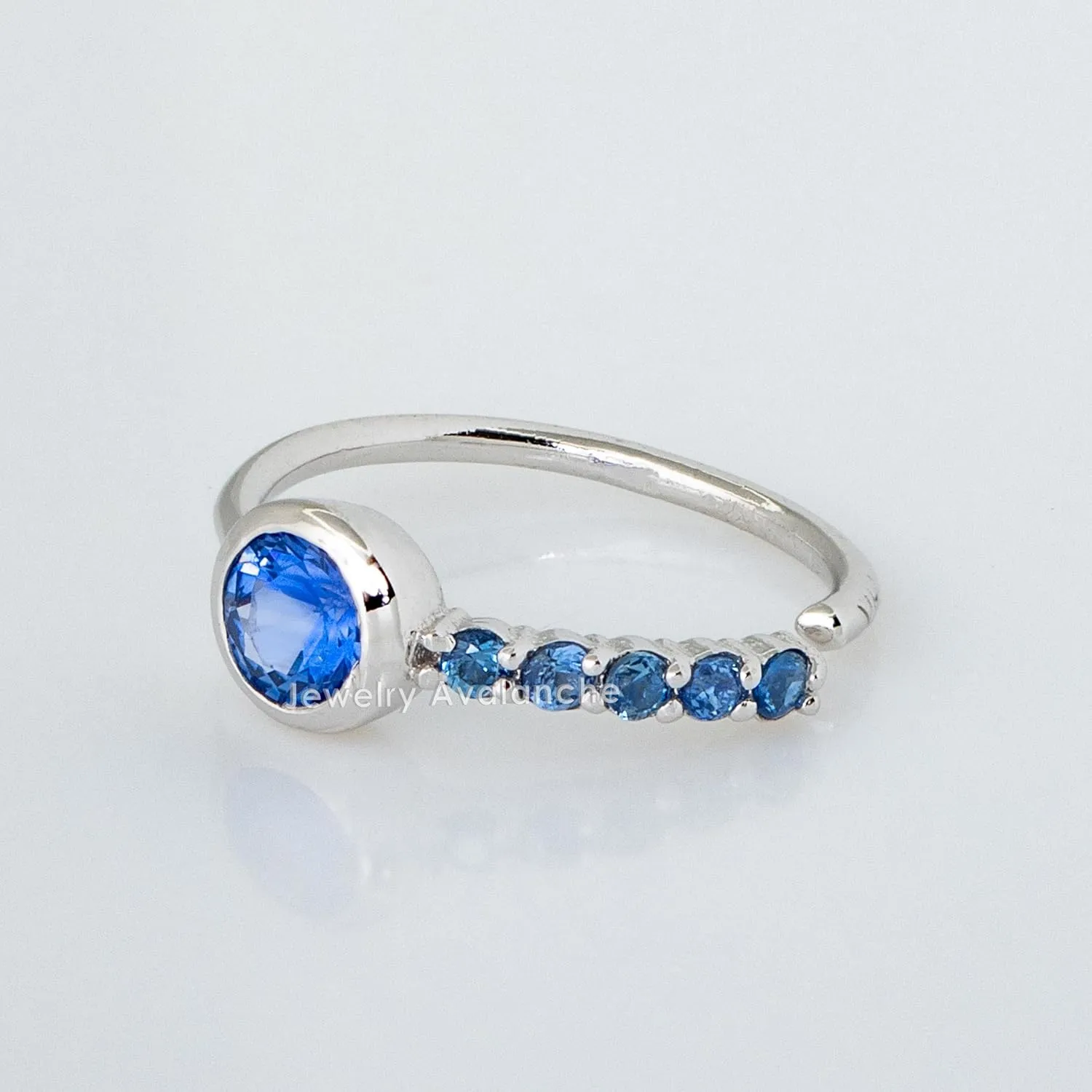 Ring homestead slumber laborsaving hydra Twist-open 5/16"(8mm) Nose Ring, Bezel & Prong set Sapphire Gemstone September Birthstone Hoop Unisex 20G 14K Gold Blue Sapphire Nose Hoop 