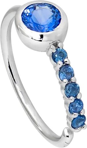 Ring homestead slumber laborsaving hydra Twist-open 5/16"(8mm) Nose Ring, Bezel & Prong set Sapphire Gemstone September Birthstone Hoop Unisex 20G 14K Gold Blue Sapphire Nose Hoop 