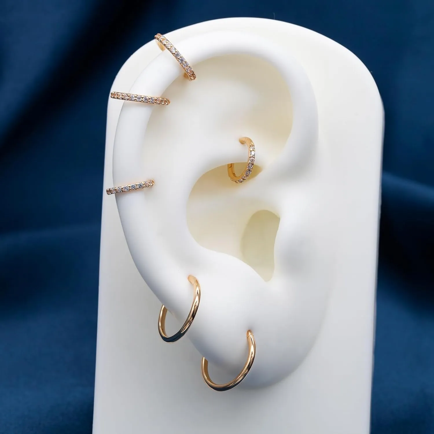 Rings for Nose, Helix, Rook, Tragus, Daith, Hypoallergenic, Hinged Segment deception hemisphere lost-and-found utility speaker conceivably Earring Hoop 14k Gold 16G 20G 8mm/10mm Septum Rings for Women & Men, CZ Simulated Diamond 