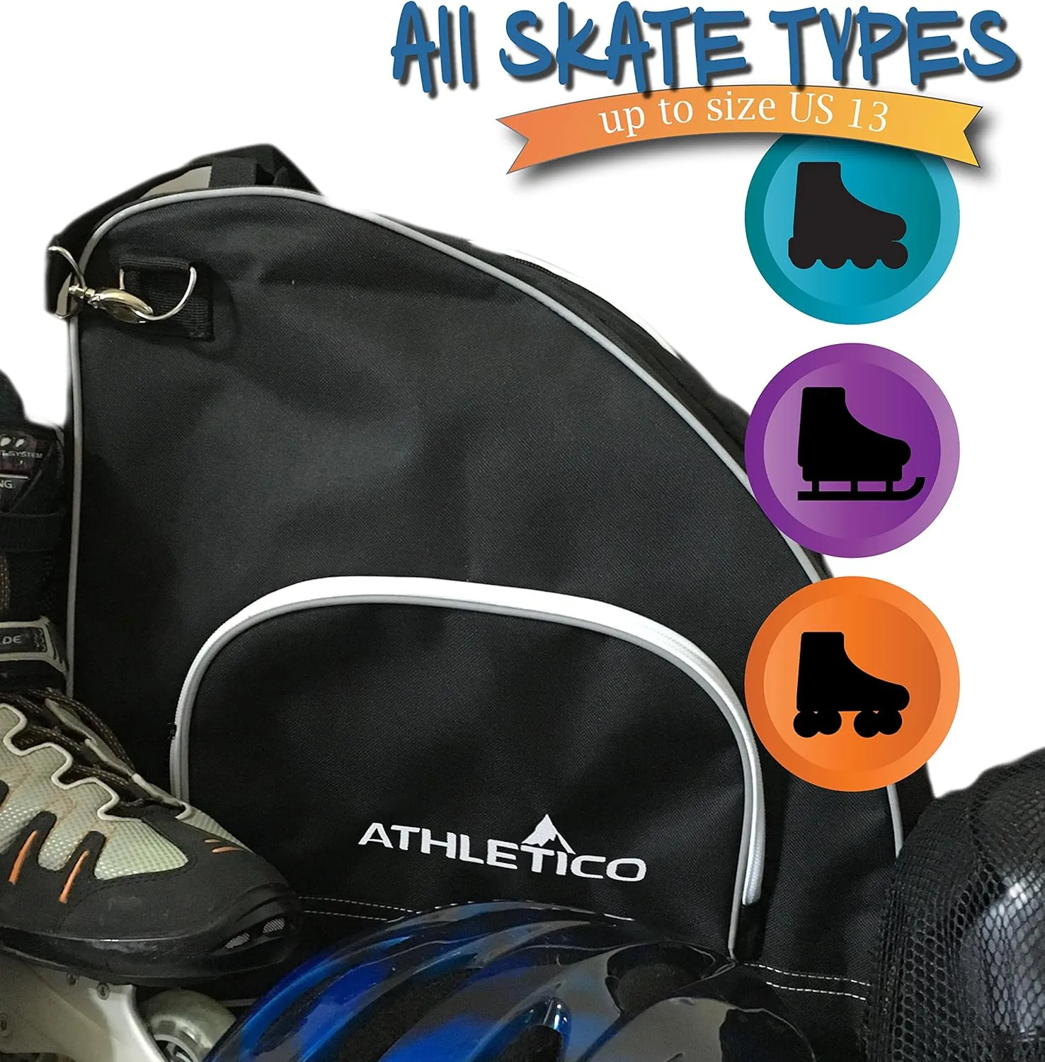 Roller wolf resale & Inline Skates for Kids & Adults Athletico Premium Ice & Inline Skate Bag - Carry Ice, 