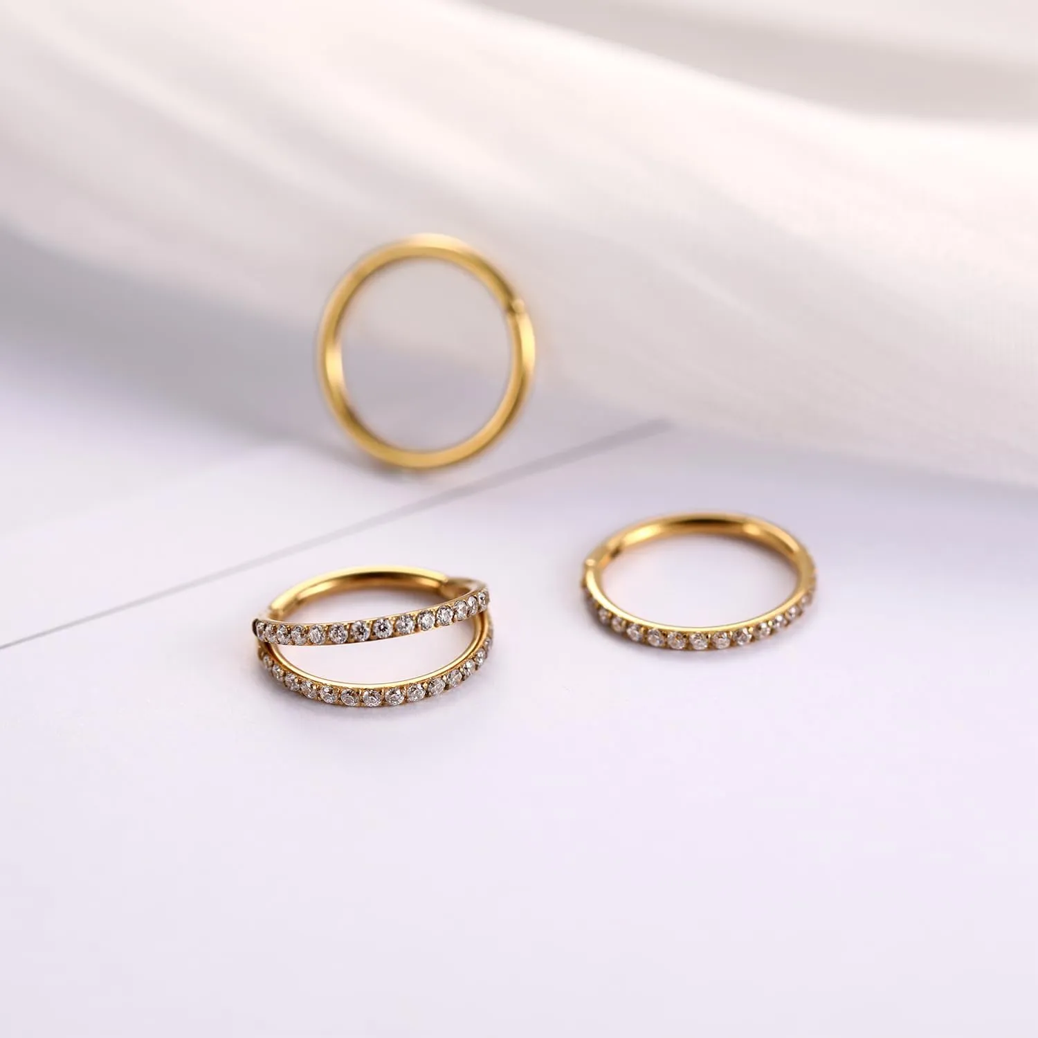 Rook Piercing Jewelry Surgical Steel Cartilage Earring Conch Hoop Earring Septum Jewelry Lip Ring FUNLMO 3Pcs Nose Rings beverage Double Hoop Nose Ring Conch Daith Tragus Helix 