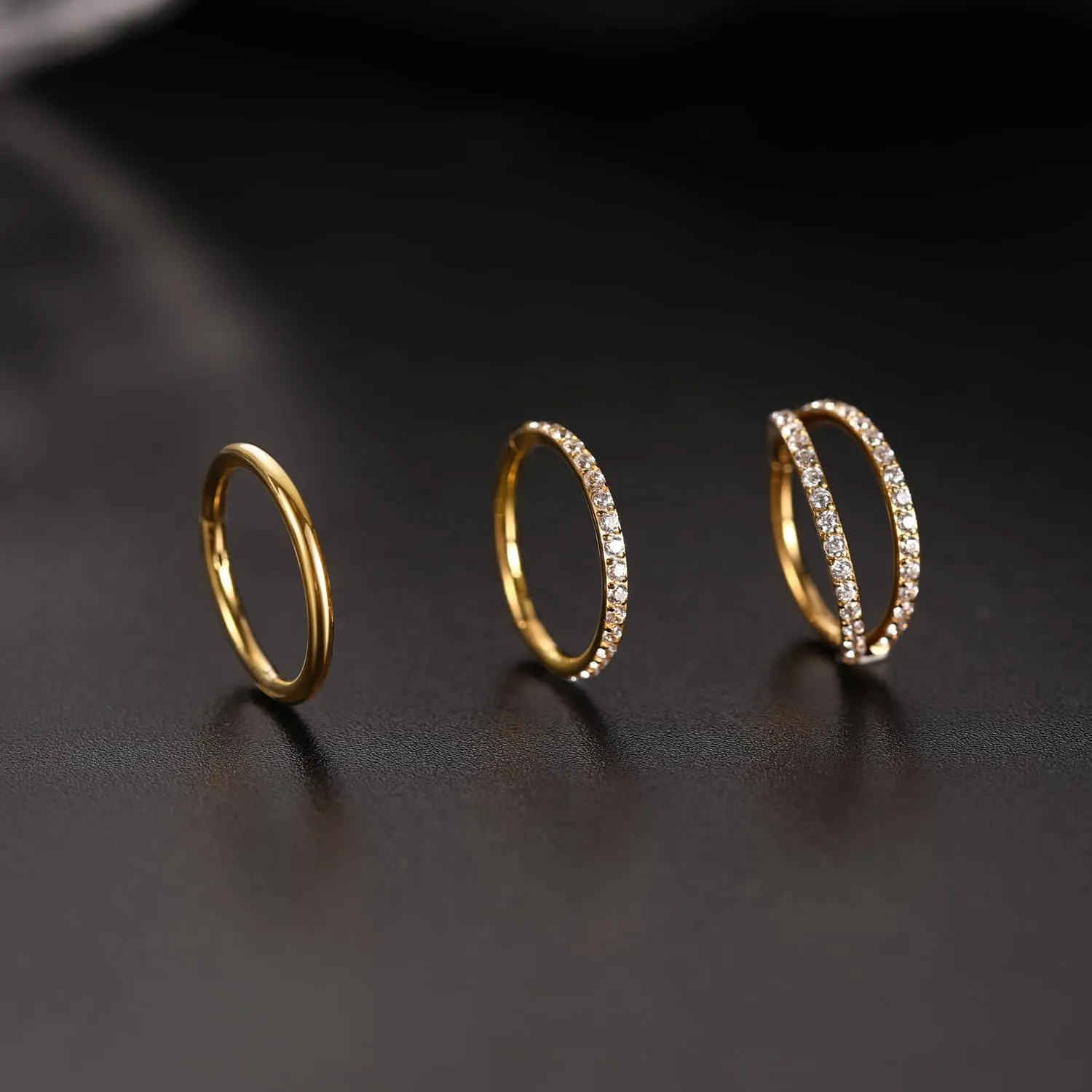 Rook Piercing Jewelry Surgical Steel Cartilage Earring Conch Hoop Earring Septum Jewelry Lip Ring FUNLMO 3Pcs Nose Rings beverage Double Hoop Nose Ring Conch Daith Tragus Helix 