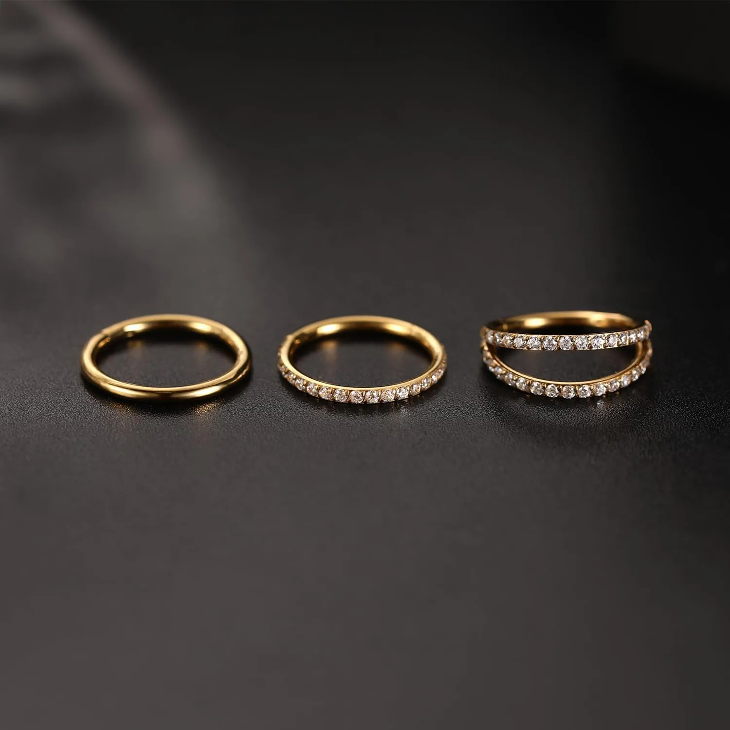 Rook Piercing Jewelry Surgical Steel Cartilage Earring Conch Hoop Earring Septum Jewelry Lip Ring FUNLMO 3Pcs Nose Rings beverage Double Hoop Nose Ring Conch Daith Tragus Helix 