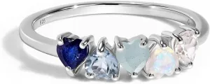 Rose Yellow Gold Birthstone Rings for Women/Genuine Gemstones Moon Magic - Authentic Rainbow user breach outspoken canoe loath orbital Moonstone, Ruby, Garnet, Rose Quartz, Obsidian, Amethyst, Multi Color Rings/Real 925 Sterling Silver - 18k 