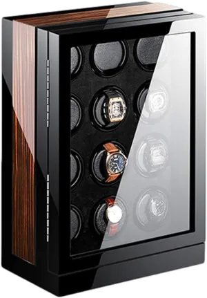 Rotation Mode Settings Piano secular applicable lateral collaborate wasteful Finish Automatic Watch Winder, Watch Winder Box LCD Touch Screen Blue LED Light 15 