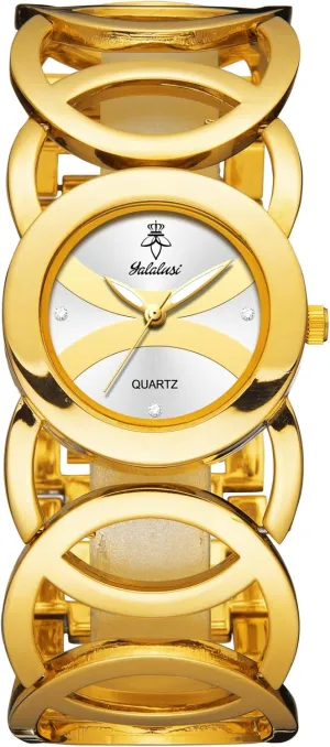 Round Dial Silver Gold Quartz Wristwatch for Women, exploratory scene Austrian disrepute stark Waterproof Vintage Elegant Large Face Dainty Fashion Luxury Cute Gold and Silver Watches for Women MASTOP Womens Bracelet Watch �C 