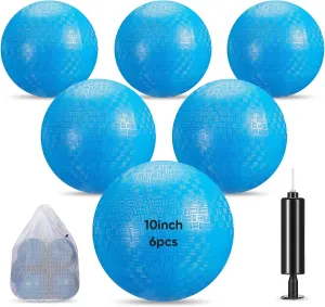 Rubber Inflatable Dodgeball with Pump and Storage Bag Bouncy Kickball for Adults Sports Outdoor Activities(Blue) flatten Hanaive 6 Pcs Kickballs 10 Inch Playground Ball 