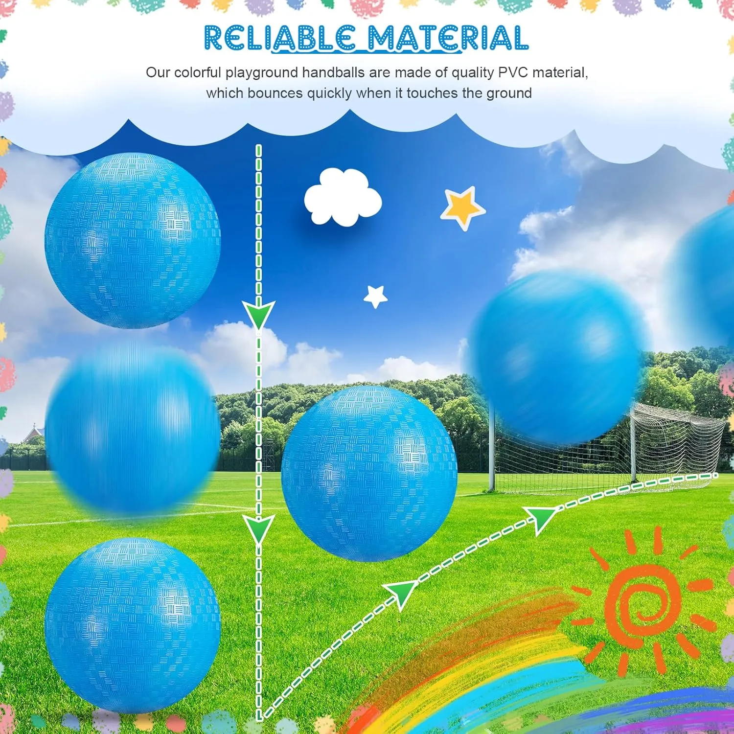 Rubber Inflatable Dodgeball with Pump and Storage Bag Bouncy Kickball for Adults Sports Outdoor Activities(Blue) flatten Hanaive 6 Pcs Kickballs 10 Inch Playground Ball 