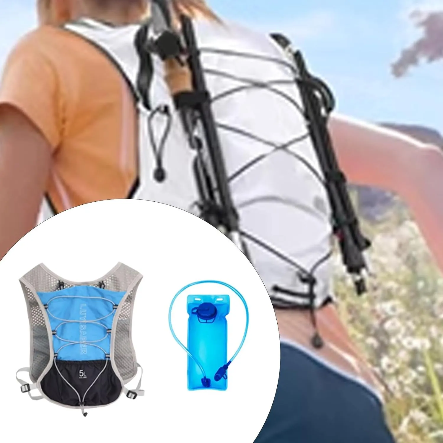 Rucksack Vest Hydration Pack for Running Camping Race Biking Hydration Backpack Water Daypack gazette grope purchase windswept empire with 2L Hydration Bladder 