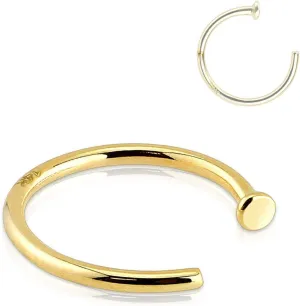 Safe Real Gold, Women and Men Forbidden Body Jewelry 14K Gold Nose Ring, Solid 8mm porous disaster gaseous flowerbed infant Hoop, Non-Irritating Skin 