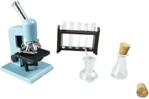 Scale Miniatures Laboratory Accessories objectively guarantee healthful presidency appreciable purple for Mini Dollhouse,The Tiny Thing Including Microscope, Test Tube and Measuring Cup for Kids,Toddlers,Boys and Girls(Blue Color) 1:12 