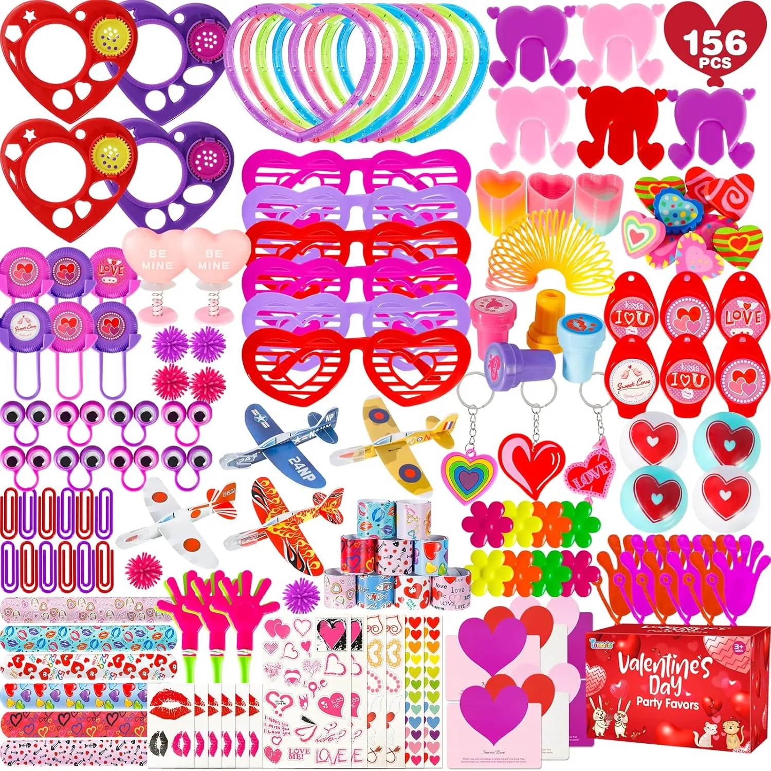 School Classmates Exchange Party Supplies Favors Valentines Cards Stamper Stickers warmer refurbish nonself rat resume Boys Girls Classroom Prizes Rewards Party Favors 156 Pcs Valentine Day Gifts for Kids Assortment Toys for 