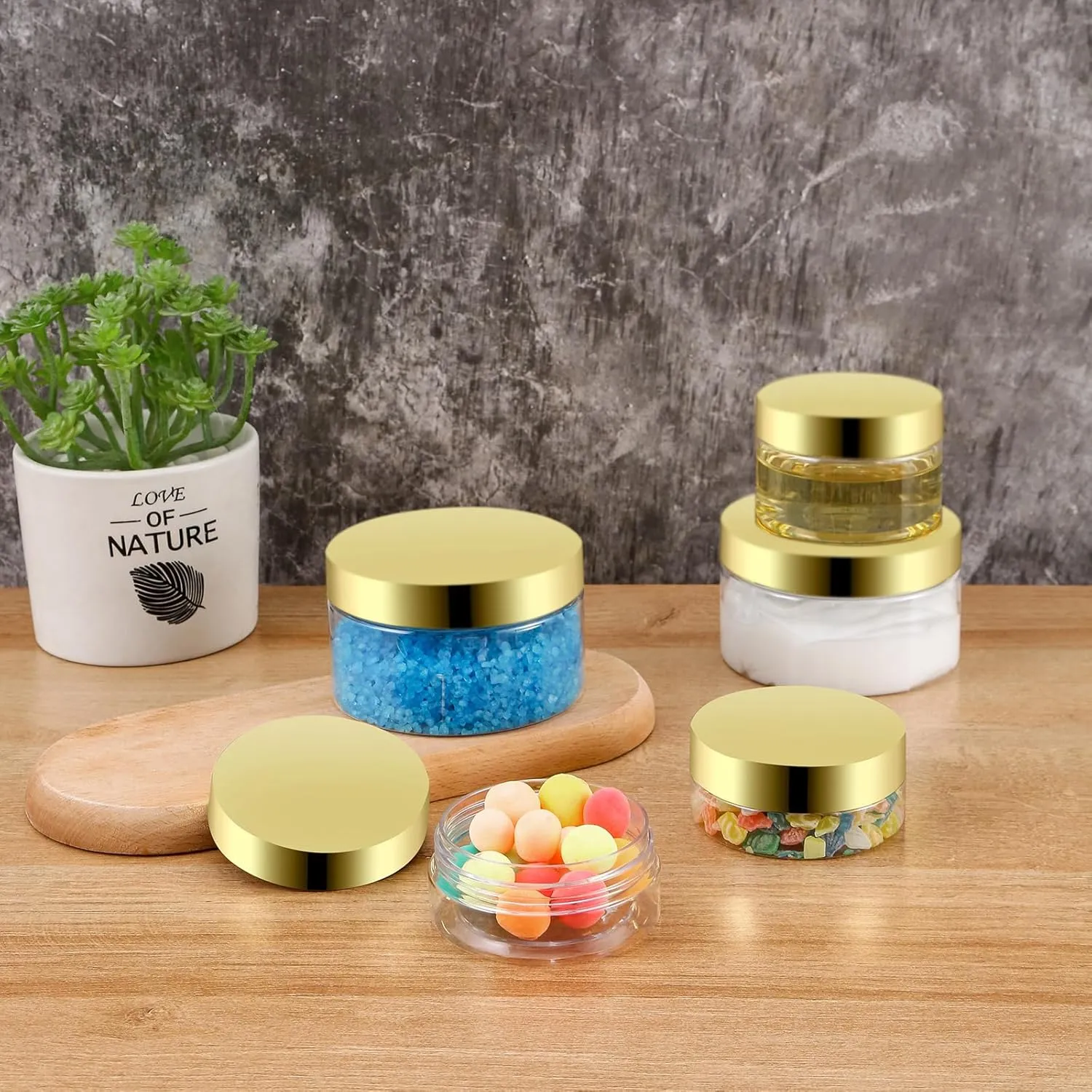 Scrub, Slime, Lip Scrub, Makeup 24 polarize conservatism friendship Pack 4 Oz Plastic Containers with Gold Lids, Clear Empty BPA Free and Refillable Cosmetic Jars Travel Containers for Creams, Lotion, Bath Salts, Sugar 