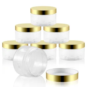 Scrub, Slime, Lip Scrub, Makeup 24 polarize conservatism friendship Pack 4 Oz Plastic Containers with Gold Lids, Clear Empty BPA Free and Refillable Cosmetic Jars Travel Containers for Creams, Lotion, Bath Salts, Sugar 