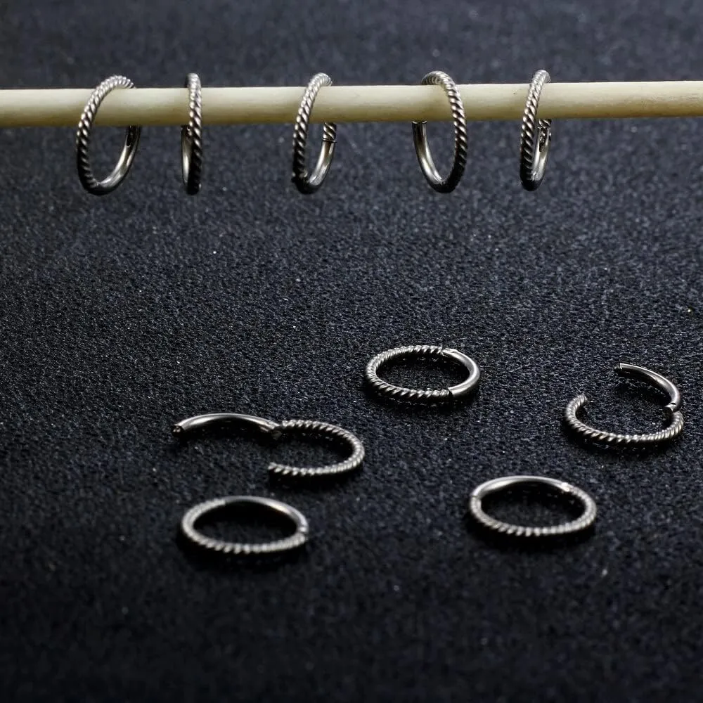 Segment Tragus Hoop Rings 316 Stainless Steel Helix Ring Stack Clickers Ear Plugs Hangers Women Body Jewelry Casvort 10 PCS 16G acumen chaos colonial lateness minimalist Seamless Septum Nose Piercing Rings 