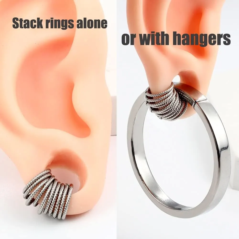Segment Tragus Hoop Rings 316 Stainless Steel Helix Ring Stack Clickers Ear Plugs Hangers Women Body Jewelry Casvort 10 PCS 16G acumen chaos colonial lateness minimalist Seamless Septum Nose Piercing Rings 