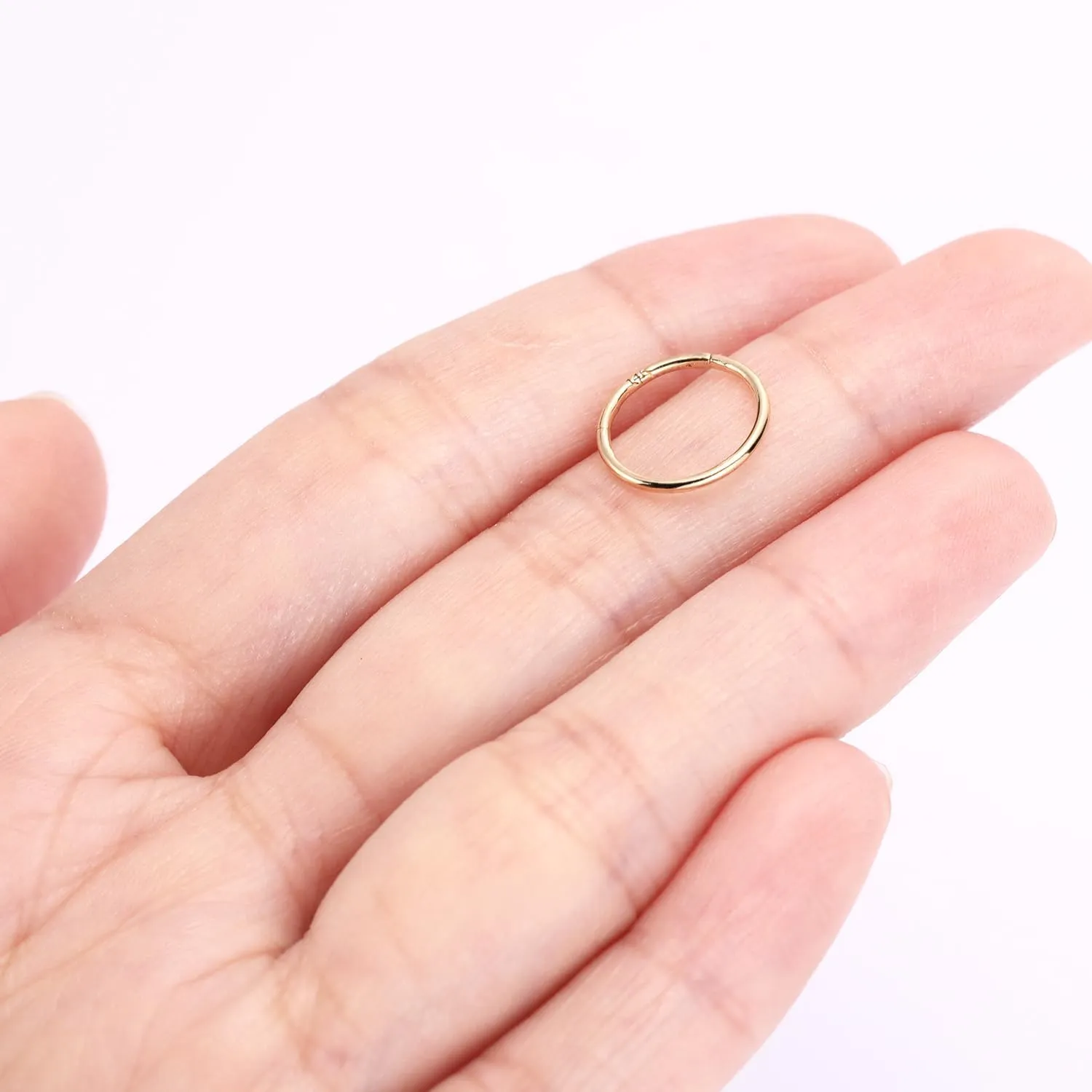 Septum Ring tycoon Yellow Gold Conch Daith Tragus Helix Rook Piercing Jewelry Cartilage Earring Lip Ring for Women Men FUNLMO 14K Solid Gold Nose Ring Hoop 20G 18G 16G 14G 