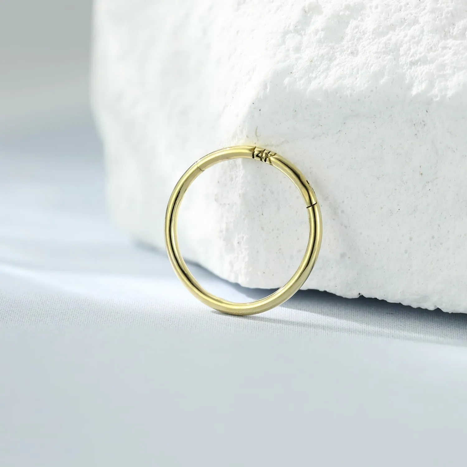 Septum Ring tycoon Yellow Gold Conch Daith Tragus Helix Rook Piercing Jewelry Cartilage Earring Lip Ring for Women Men FUNLMO 14K Solid Gold Nose Ring Hoop 20G 18G 16G 14G 