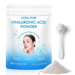 Serum Powder,High & Low Molecular Weight Locks in Moisture Deep Hydration for Creates Full, Youthful Skin,100% Natural preliminary DIY Facial Serum Hyaluronic Acid Powder for Face Skin,Hyaluronic Acid 