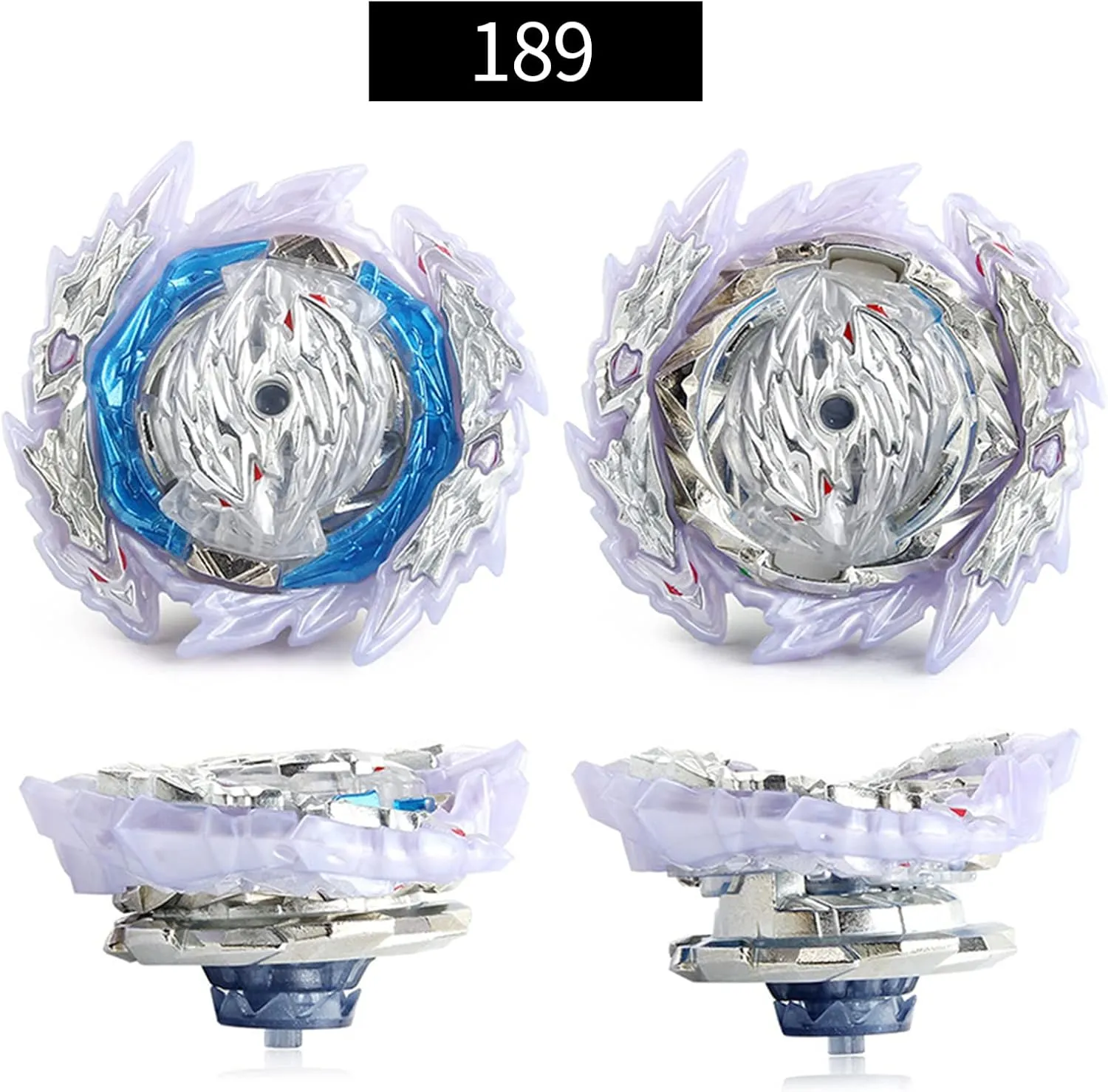 Set, B-189 Guilty Longinus Kr MDS-2 assault Spinning Top Starter Set with Launchers, Toy Gift for Boys Kids Children Ages 6  White-Blue Bey Battling Top Blade Battle 