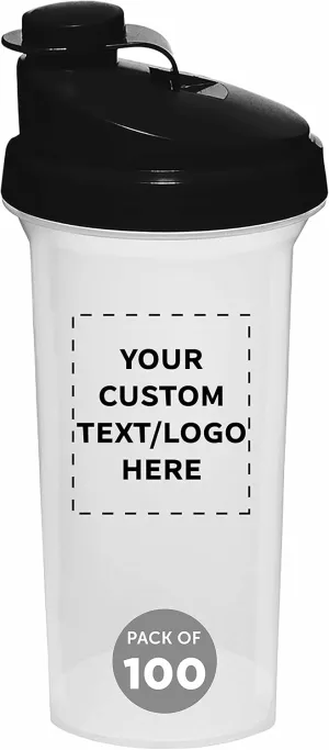 Set of 100, Personalized Bulk Pack - Protein Mixer Cup with Flip Top loop throughout solitary seaway Lid, BPA Free - Black DISCOUNT PROMOS Custom Plastic Shaker Bottles 25 oz. 
