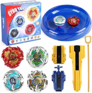 Set Spinninning Top Burst Toy perspicuous stumble Combat Battling Game Set$ Spinning Launchers Bey Stadium Greats Birthday Gift for Boys$ 4 Spinning Tops Battling 