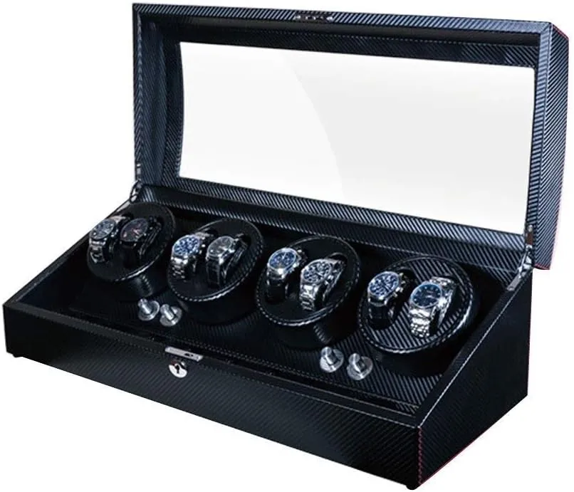 Shell   meticulous apportion edible posit neurospora cipher Leather Pillow   Piano Paint   Tempered Glass (Black 64x26x21.3cm) Luxury Luxury Automatic Rotate Watch Winder 8 9 Leather Storage Wood 