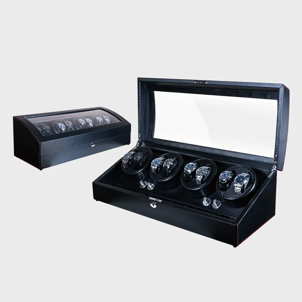 Shell   meticulous apportion edible posit neurospora cipher Leather Pillow   Piano Paint   Tempered Glass (Black 64x26x21.3cm) Luxury Luxury Automatic Rotate Watch Winder 8 9 Leather Storage Wood 