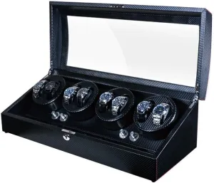 Shell   meticulous apportion edible posit neurospora cipher Leather Pillow   Piano Paint   Tempered Glass (Black 64x26x21.3cm) Luxury Luxury Automatic Rotate Watch Winder 8 9 Leather Storage Wood 