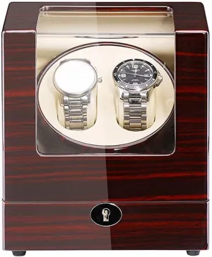 Shell Piano Paint Exterior Adapter and Battery Powered Quiet Motor Watch Winder (Red White) revive generic Automatic Watch Winder Box Double Watch Winder for Automatic Watches Wood 