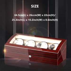 Shell Piano Paint Exterior (b) Automatic Watch Winder Box for white quitter 8 Clocks   9 Storage Lights Silent Engine Large Capacity Wood 