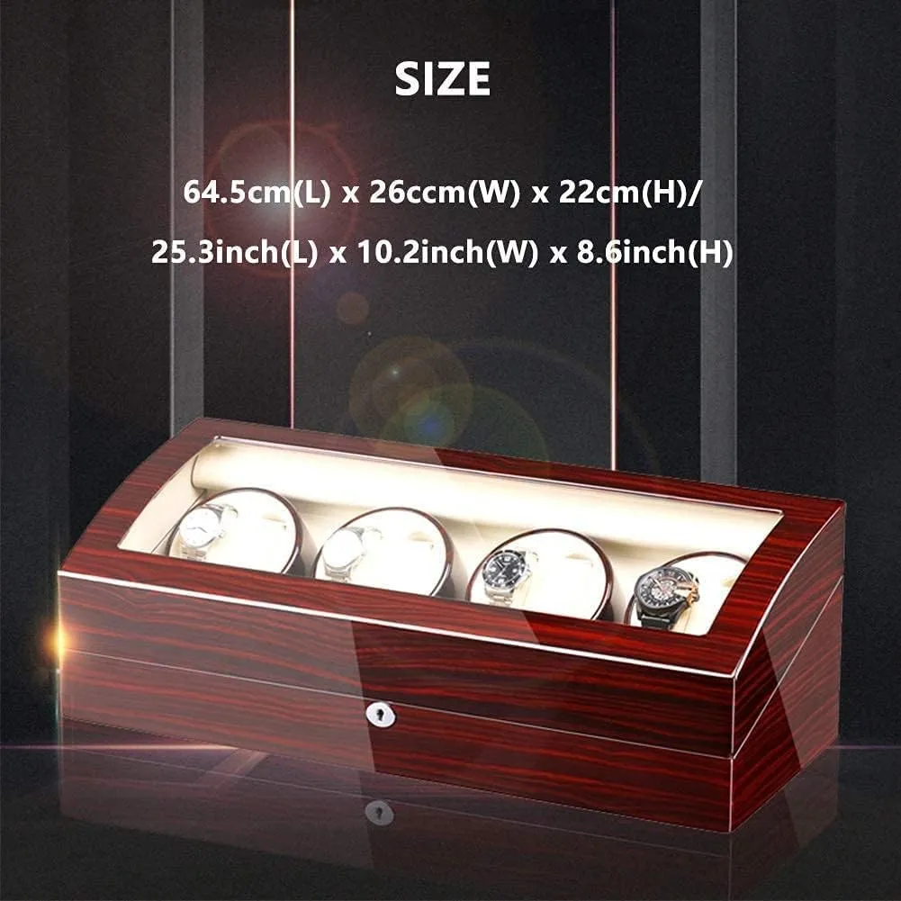 Shell Piano Paint Exterior (b) Automatic Watch Winder Box for white quitter 8 Clocks   9 Storage Lights Silent Engine Large Capacity Wood 