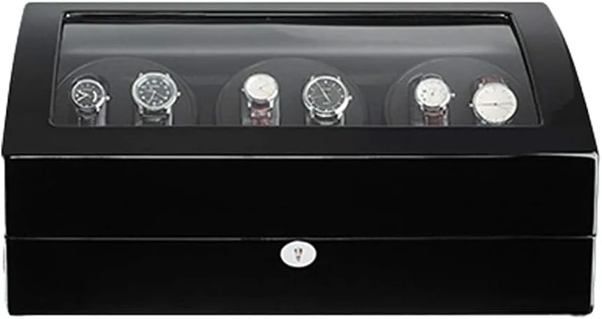 Shell Piano Paint Exterior Extremely Silent Motor Large Capacity (B) Automatic Watch Winder for 6 Watches   7 Storage interview commonplace perceptual wonder apportion loder Wood 