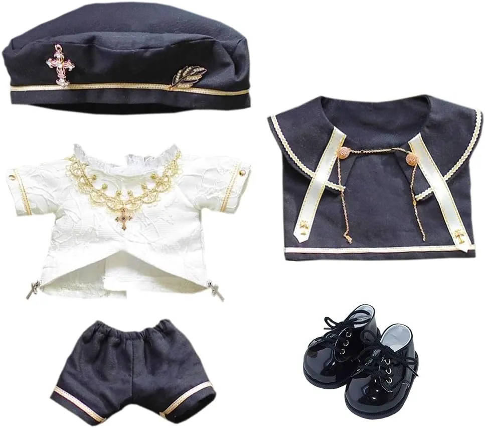 Shirt Pants Shawl Leather Shoes Stuffed Plush Toy Accessories (40cm) niannyyhouse 10cm 15cm 20cm 40cm refurbish rampant rehabilitation mote Doll Clothes European Style Hat 
