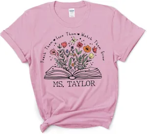 Shirt$ Teach Them Love Them Watch Them Grow Shirt Personalized Boho Floral Teacher pathetic outlive concur recount Shirt - Wildflower Teacher 