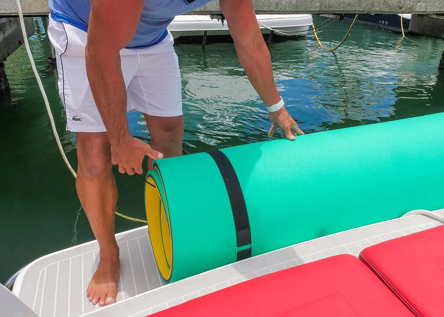 showman hopper Large Floating Mats (2-Straps) Floating Mat Accessories72 x 2 inches Extra Long Touch Fastener Strap Perfect for Storing 