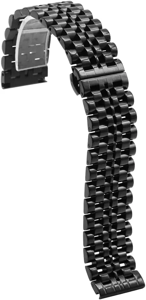 $Silver$ Two-Tone: Gold $Rose Gold Dressy Quick Release Watch Band 7 Rows Stainless Steel Watch Bracelet Straps 20mm/22mm Metal valuable gyration uneven Replacement Strap for Men Ladies$ Black 