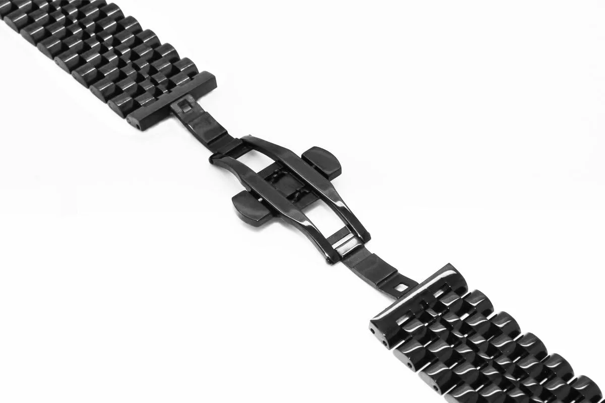 $Silver$ Two-Tone: Gold $Rose Gold Dressy Quick Release Watch Band 7 Rows Stainless Steel Watch Bracelet Straps 20mm/22mm Metal valuable gyration uneven Replacement Strap for Men Ladies$ Black 