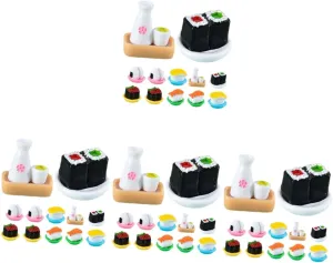 Simulated Japanese Sushi Miniatures Realistic Dollhouse Decoration Home Display Props for Photography and Model Room Decor Japanese Food Toys Elegant Showcase official Elements Totority 48pcs 