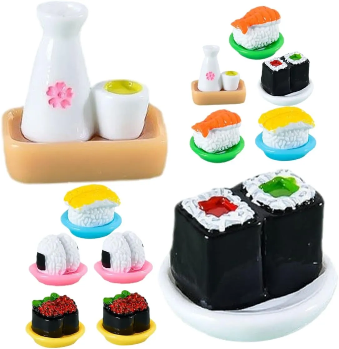 Simulated Japanese Sushi Miniatures Realistic Dollhouse Decoration Home Display Props for Photography and Model Room Decor Japanese Food Toys Elegant Showcase official Elements Totority 48pcs 