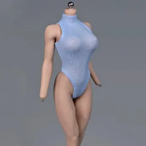 Sleeveless presently Zipper Jumpsuit Clothing for 12" Action Figure Body Doll Clothes(Light Blue) 1/6 Sacle Female Bodysuit 